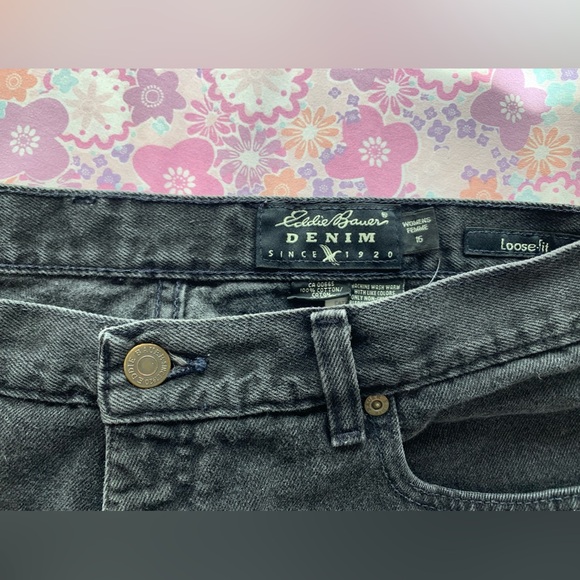 Vintage 90s Eddie Bauer black loose fit jeans size 16 - Picture 6 of 8